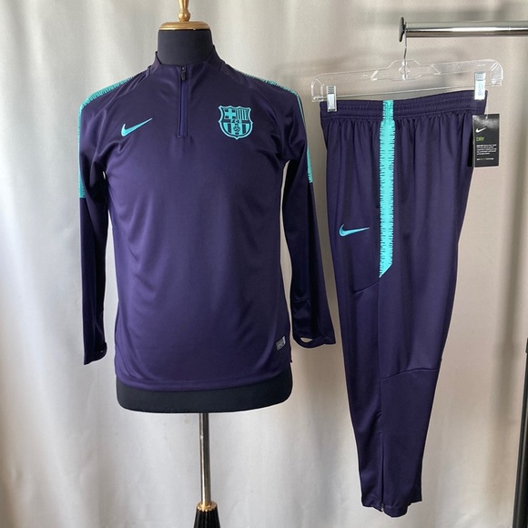 Barcelona Nike Training Men Set 1/4 Zip Sweater & Pants - Picture 1 of 14